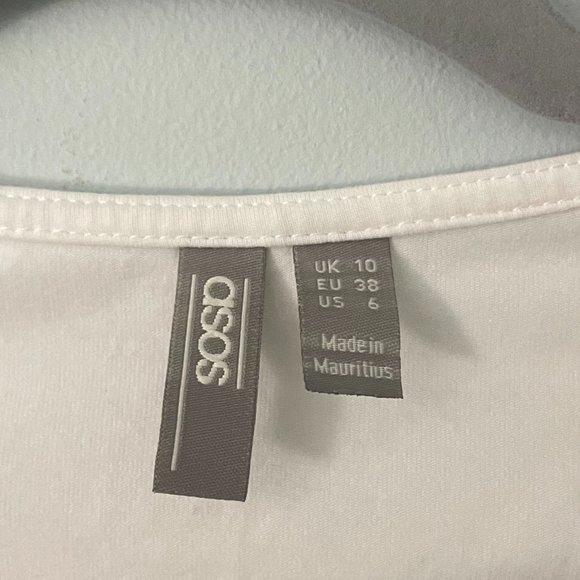 ASOS DESIGN square neck top with ruched bust in white - Picture 5 of 5